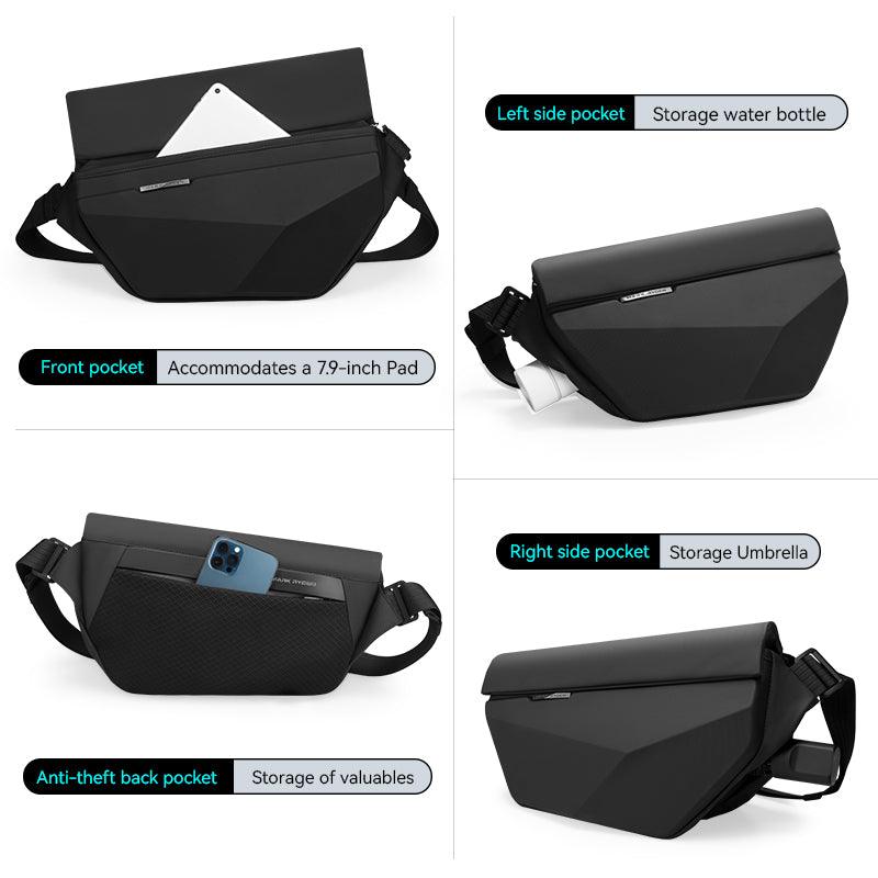 Diamond facets waterproof scratch-resistant crossbody bag with multi-pockets - MARK RYDEN Global