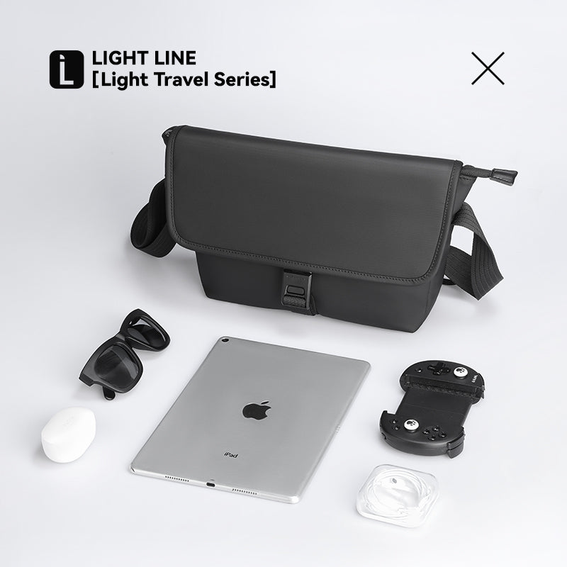 Mark Ryden Global black business casual travel crossbody bag with travel essentials