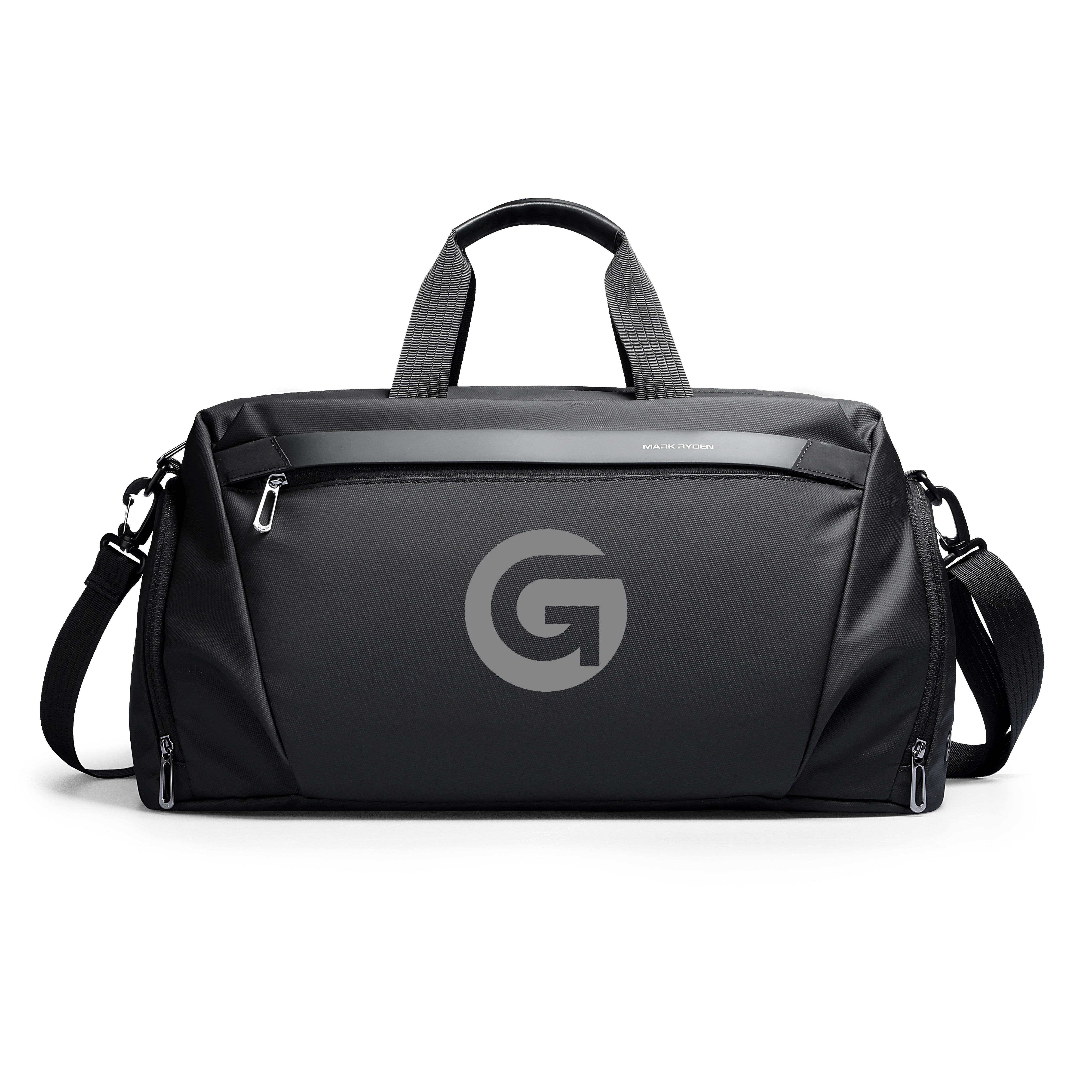 Mark Ryden black anti-theft customized travel bag with 'G' logo