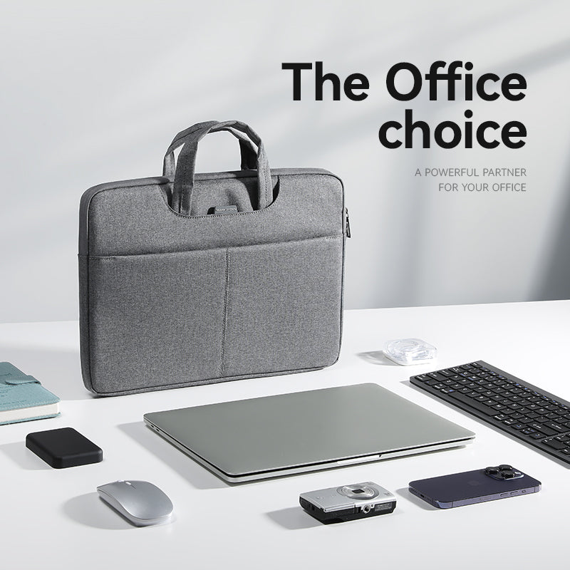 Gray anti-theft business laptop bag 13.3-15.6 inch by Mark Ryden Global, office setup