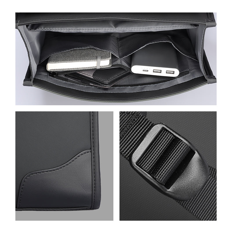 Black anti-theft backpack interior with compartments, notebook, power bank - Mark Ryden Global