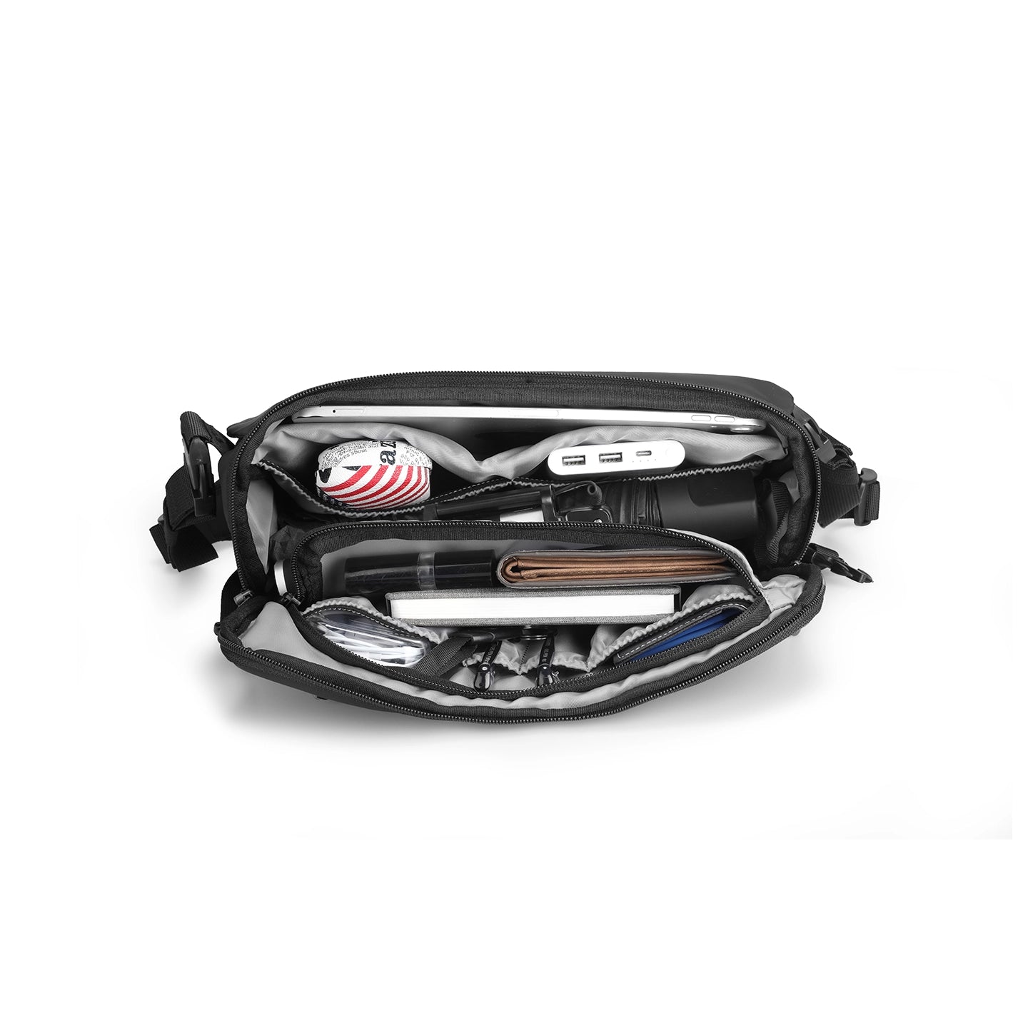 Harvey: Leather Waterproof Multifunction Messenger Bag