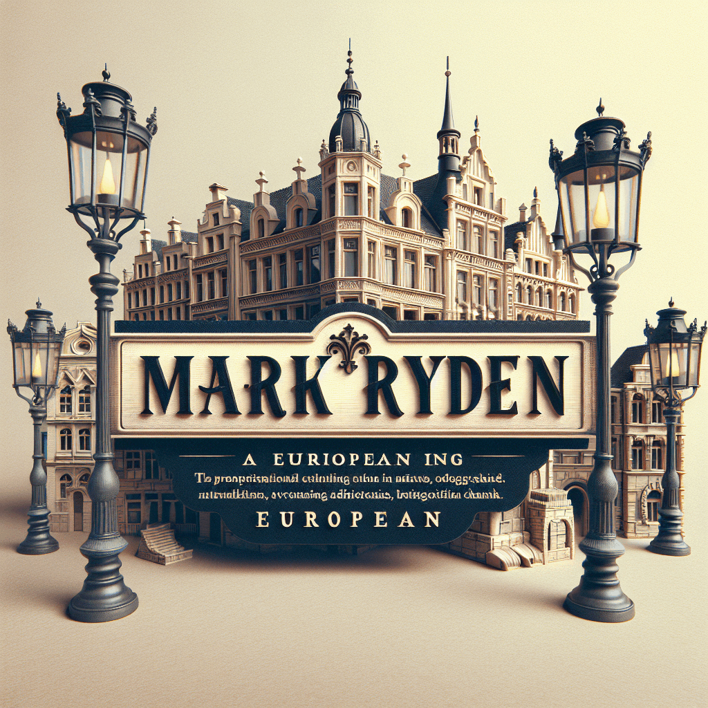 MARK RYDEN gift card with European architectural backdrop