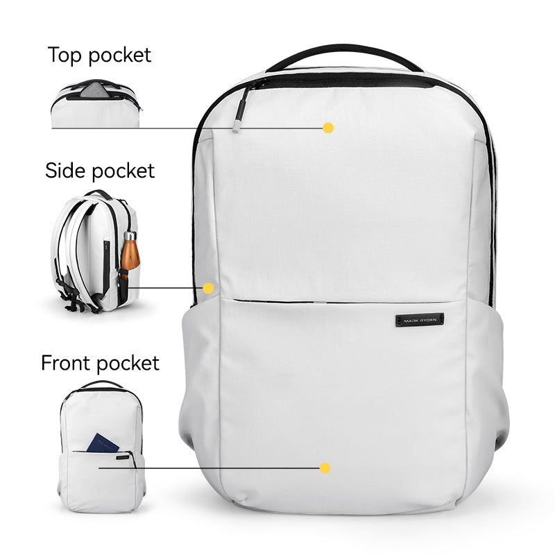Mark Ryden white Summer Mist anti-theft backpack with multiple pockets