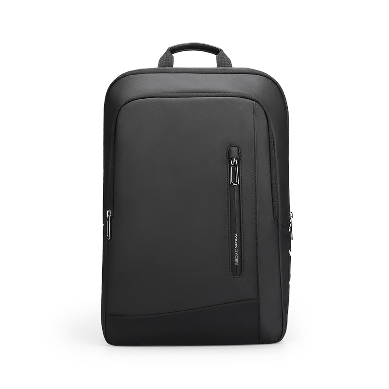 business slim leather backpack UrbanLite Pro: Sleek & Water-Resistant Business Travel Backpack Black