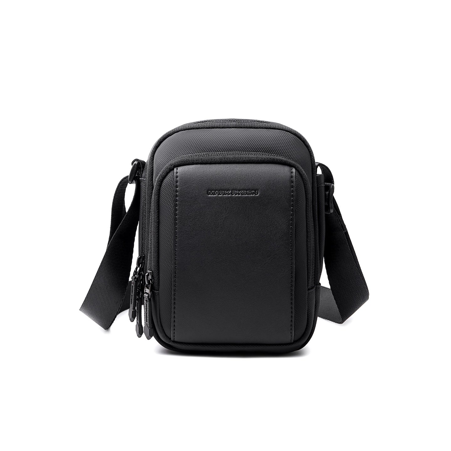 ZipCube: 3-Zip Mini Crossbody Phone Bag with Splash-Resistant Fabric for Men