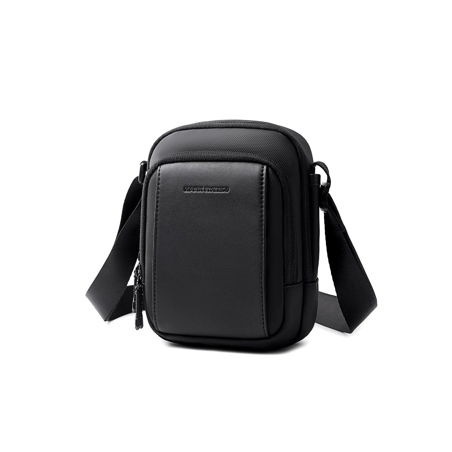 ZipCube: 3-Zip Mini Crossbody Phone Bag with Splash-Resistant Fabric for Men