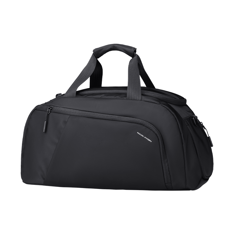 Mark Ryden Global black travel duffel bag with separate shoe compartment for gym - modern design