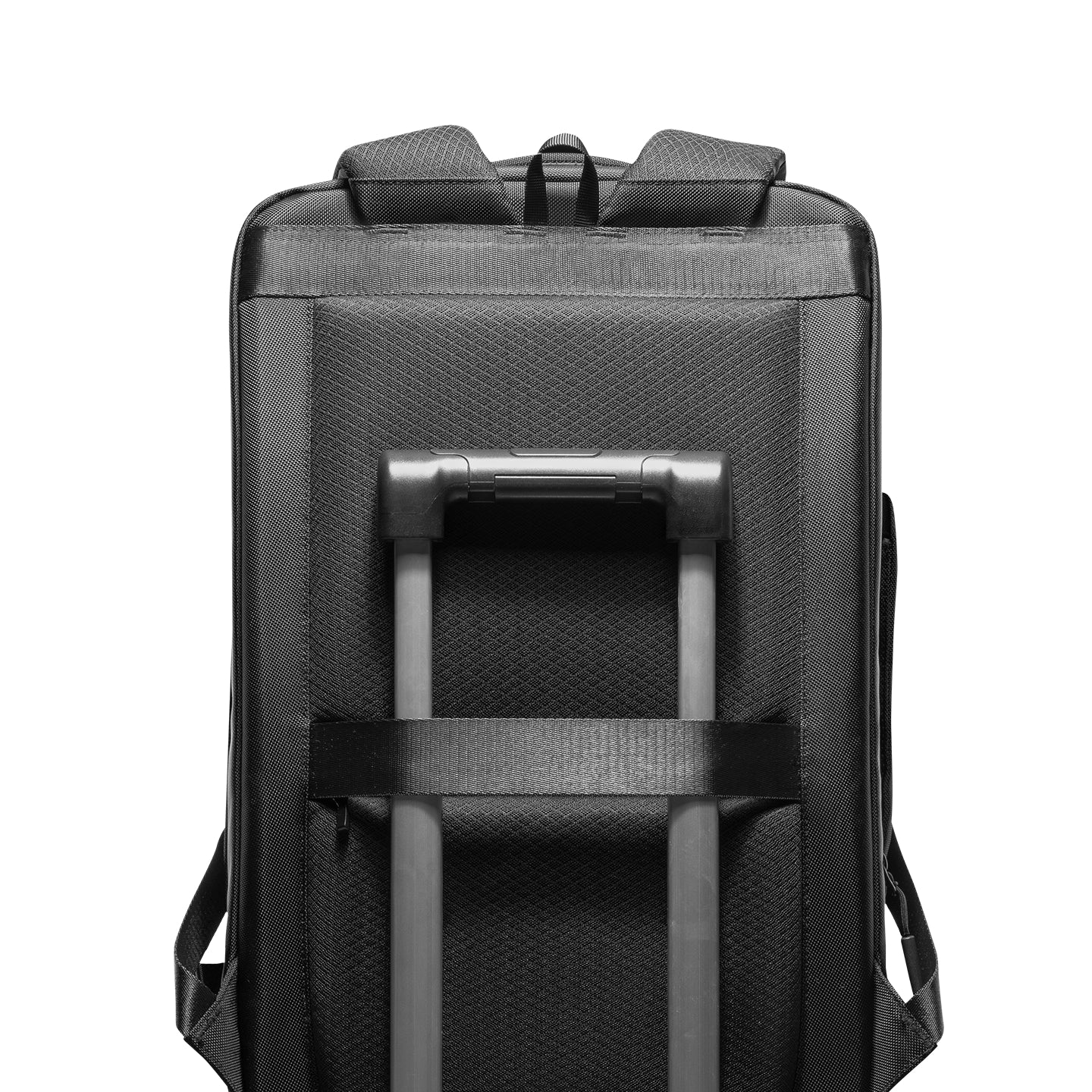 Mark Ryden Global Aegis Fortress 38L backpack with luggage handle attachment - black anti-theft design