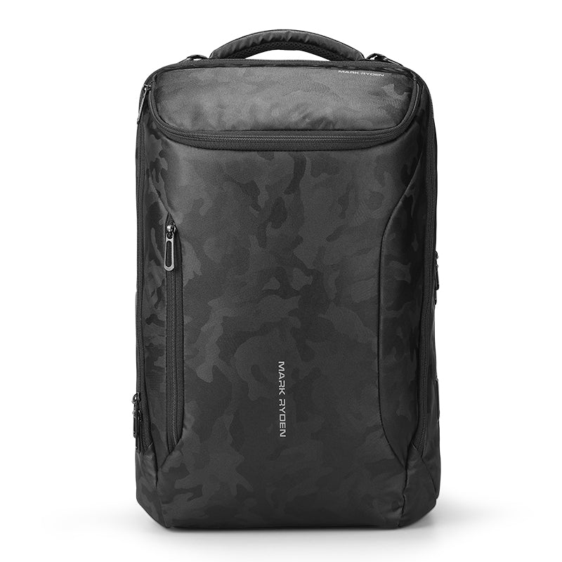 Mark Ryden Compacto Pro I 30L tactical commuter backpack - black camouflage design with multiple compartments