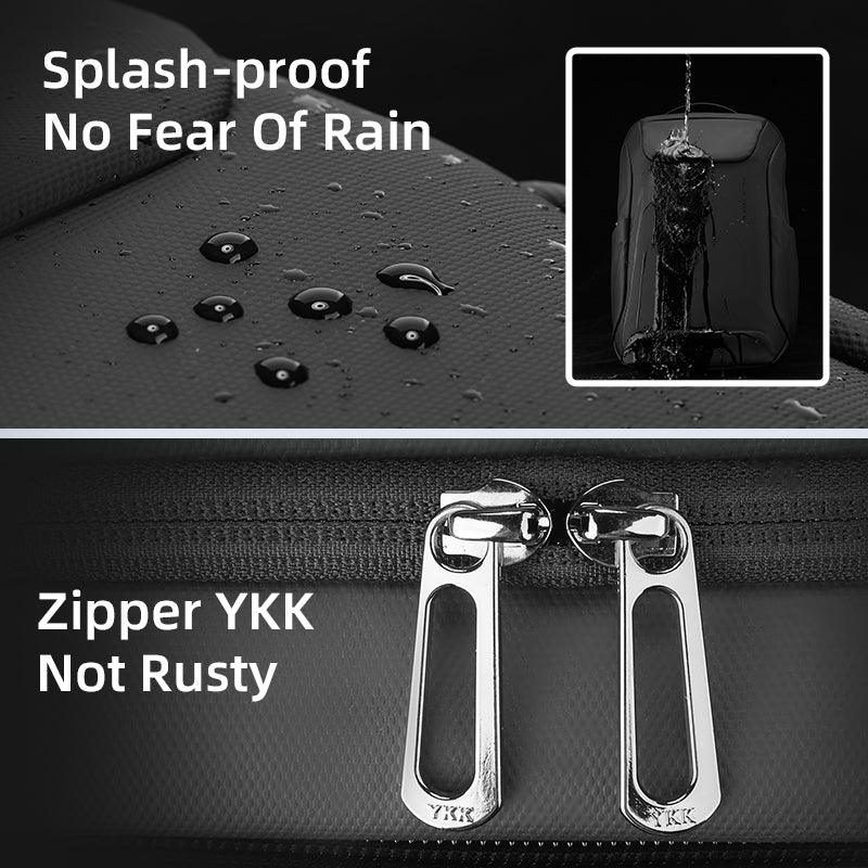 Black waterproof backpack with splash-proof fabric & YKK zippers | MARK RYDEN Global