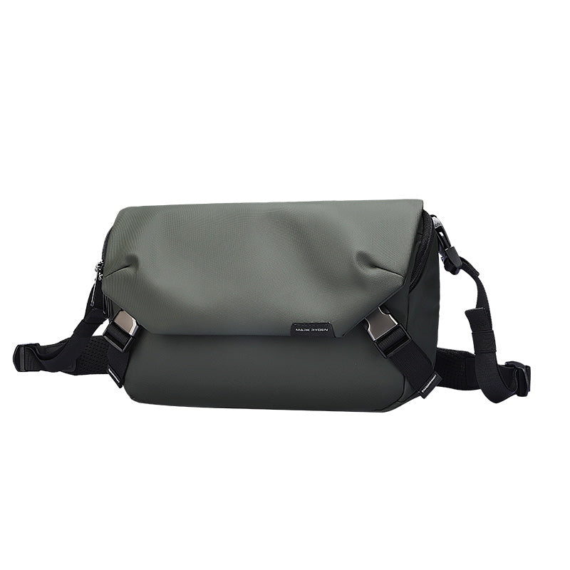 Mark Ryden Harvey multifunction gray/black leather waterproof messenger bag with adjustable straps