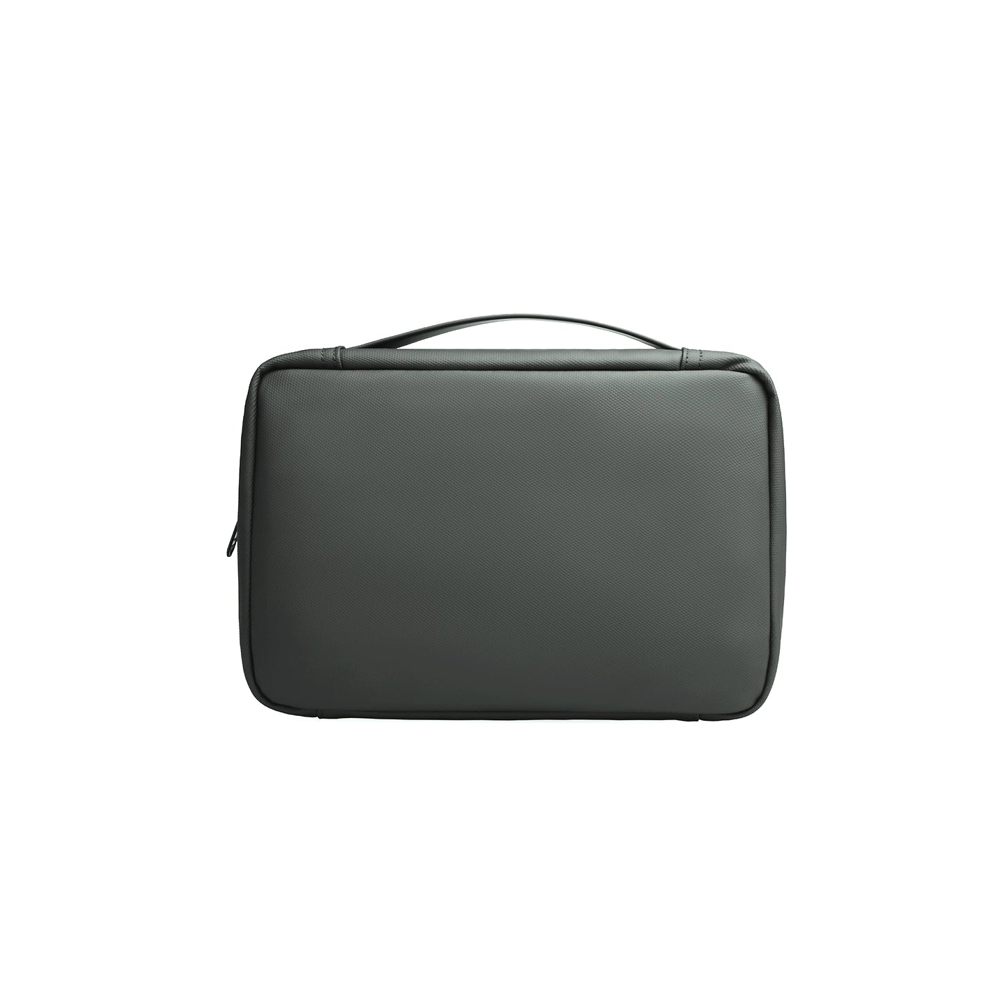 Compact charcoal travel washbag with handle - MARKRYDEN Global