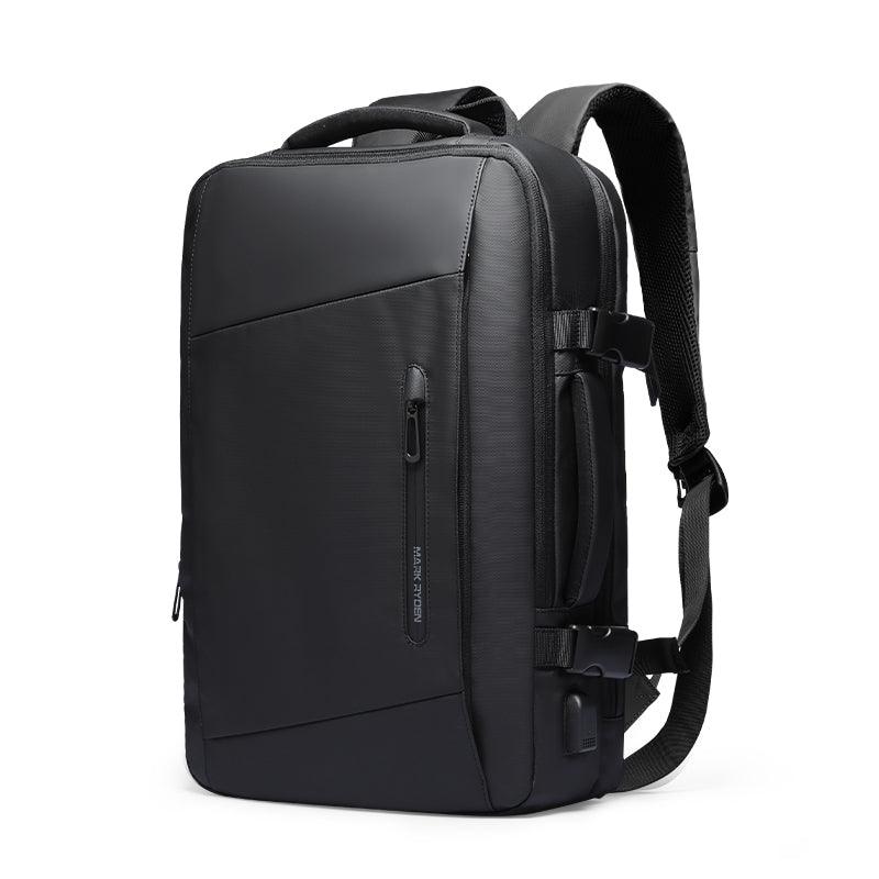 Mark Ryden Global expandable laptop backpack - sleek black design with multiple compartments