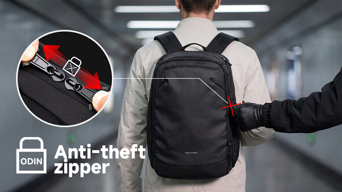 MARK RYDEN Anti-Theft Zipper: Secure Backpack Design