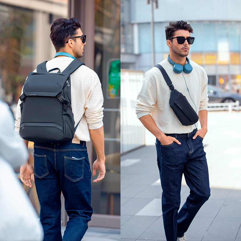 MarkRyden Global bundle: black anti-theft backpack & crossbody for modern travelers