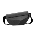 Gray Diamond Facets hard case crossbody bag: large capacity, waterproof, scratch-resistant, with flap closure and adjustable black straps.