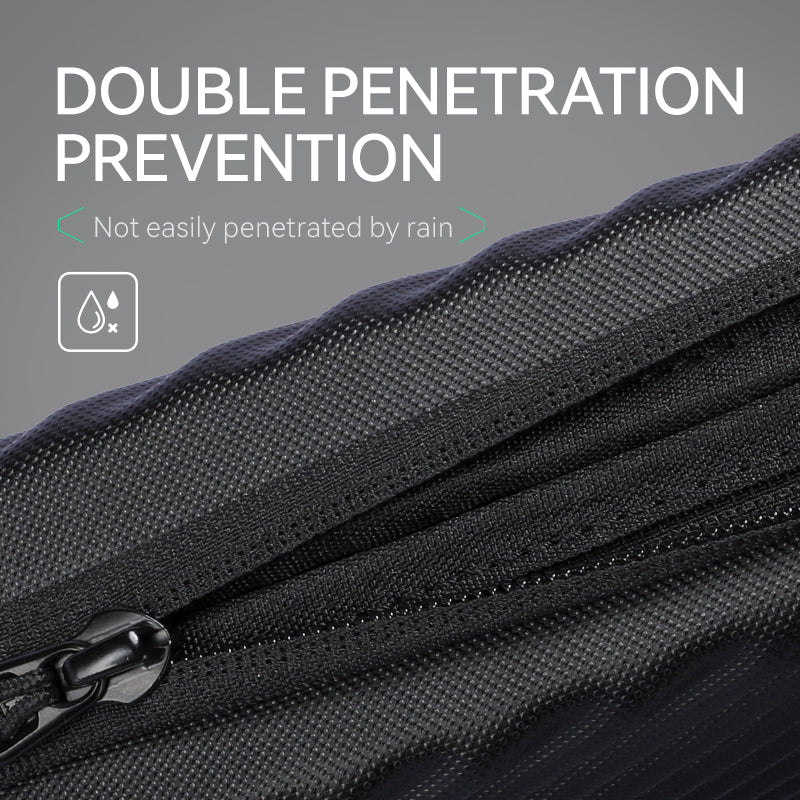 Neo smart design small crossbody purse - black mesh, waterproof zipper, double penetration prevention