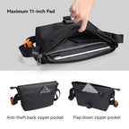 Mark Ryden Global black travel crossbody bag with anti-theft & flap pockets - 11-inch pad