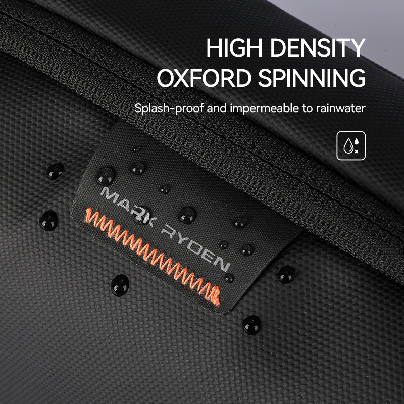 Mark Ryden Oxford Voyager bag showing high density oxford material with water droplets