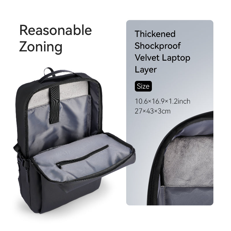 Mark Ryden Global waterproof leather commuter backpack with shockproof laptop compartment