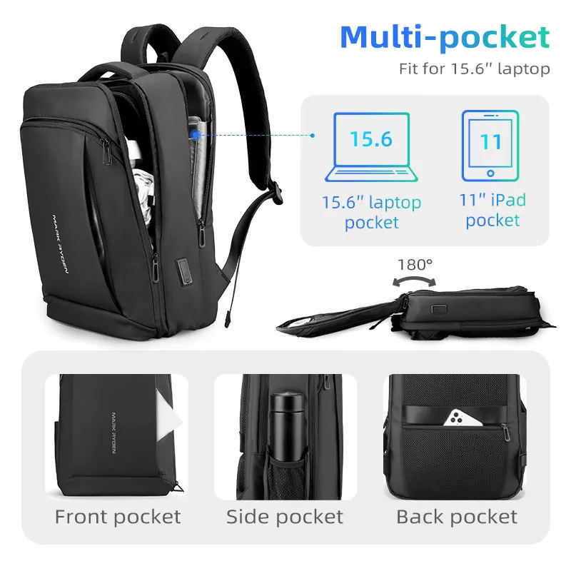 Mark Ryden Global slim II anti-theft backpack with multi-pockets, 15.6 laptop & 11 iPad pockets