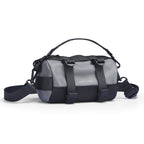 Mark Ryden MotoBarrel gray cylinder crossbody bag with straps