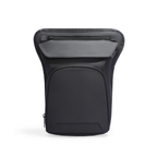 Black multifunctional crossbody bag with waterproof leather, multiple pockets