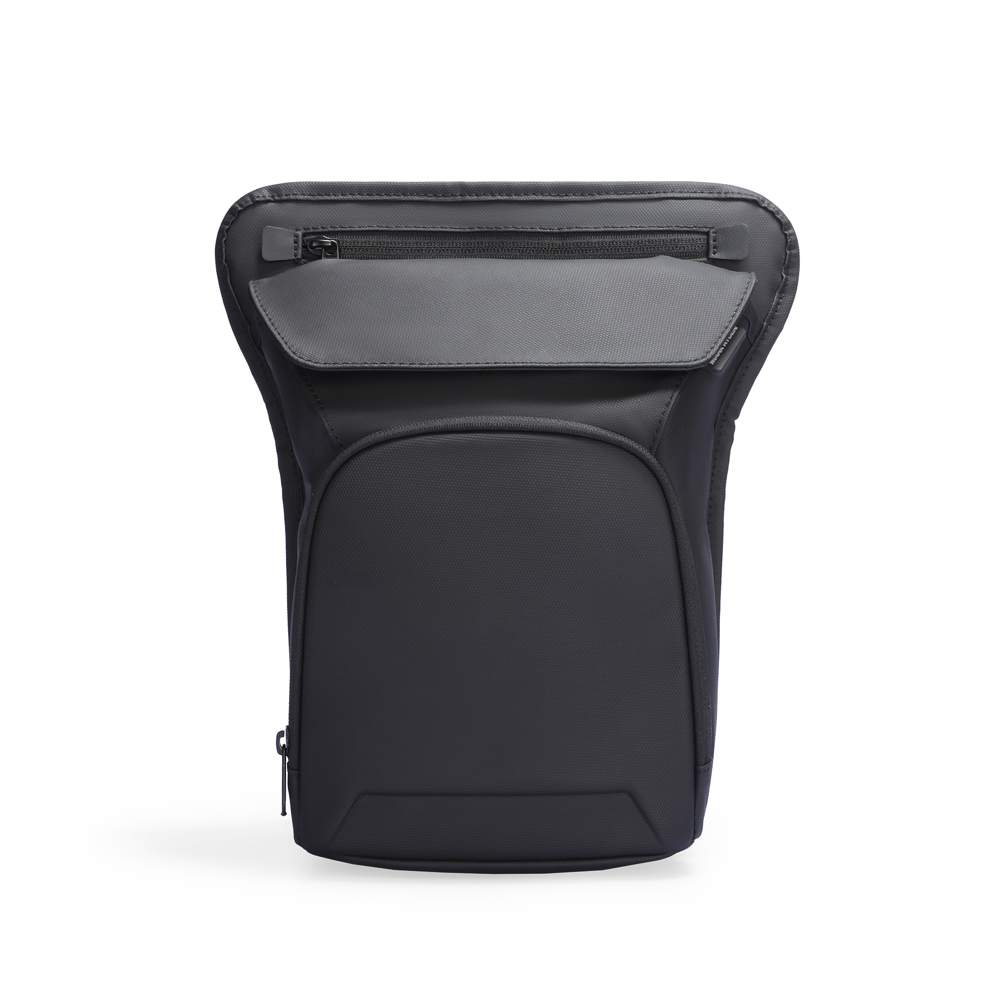 Black multifunctional crossbody bag with waterproof leather, multiple pockets