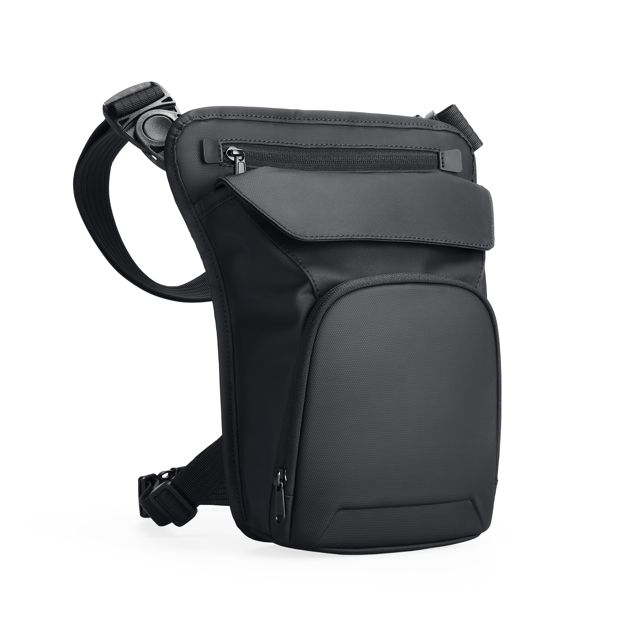 Mark Ryden Global black leather waterproof multifunctional crossbody bag with multiple compartments