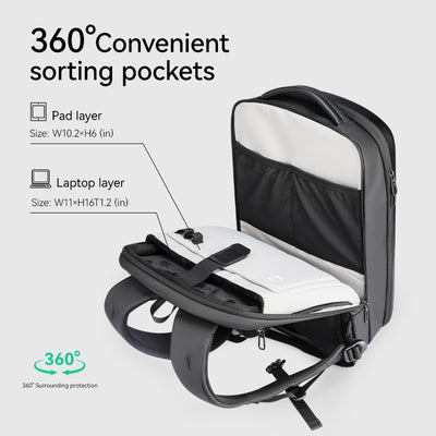 The Ratio Arc Compartment F_MR8011: Hard-shell Waterproof Laptop Backpack