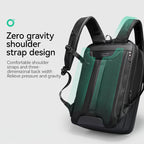 Mark Ryden Global's black waterproof hard-shell laptop backpack with zero gravity straps
