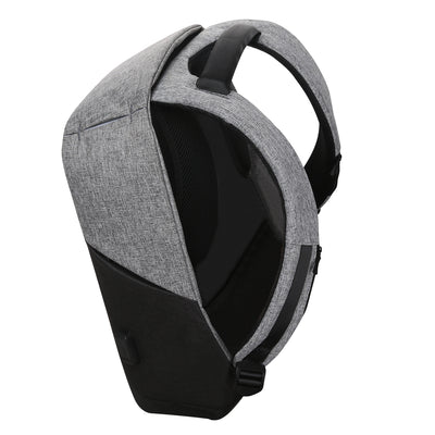 Gray anti-theft backpack with USB charging, spacious interior - MarkRyden Global