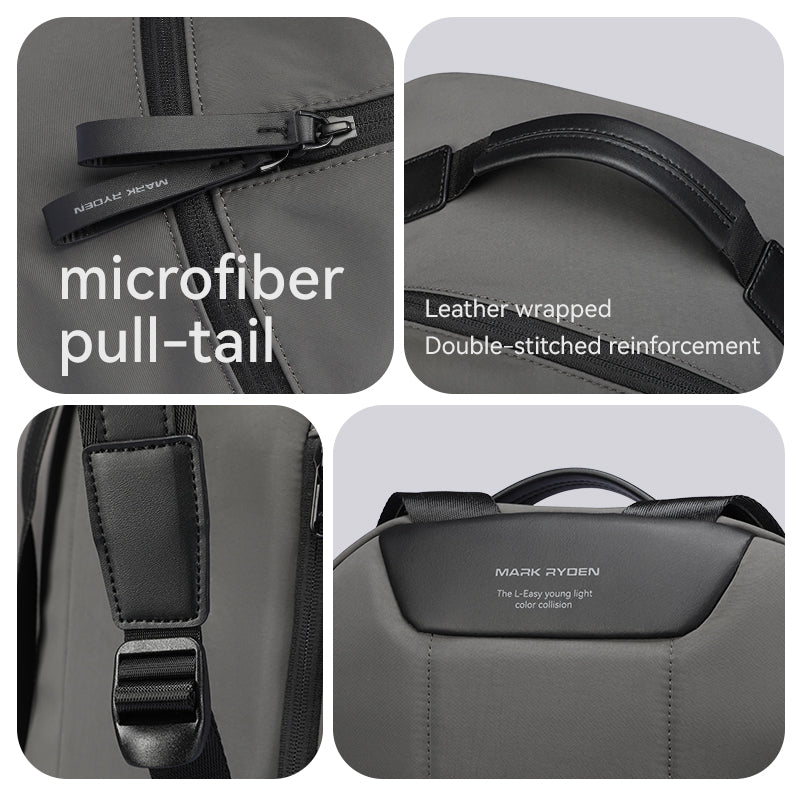 MarkRyden Drifter ultra-light backpack with microfiber pull-tail & leather handle