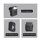 MUKE I black oxford backpack with front storage, anti-theft zipper, Mark Ryden Global