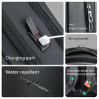 Mark Ryden black waterproof laptop backpack with charging port, YKK zipper, strong handle & water repellent design