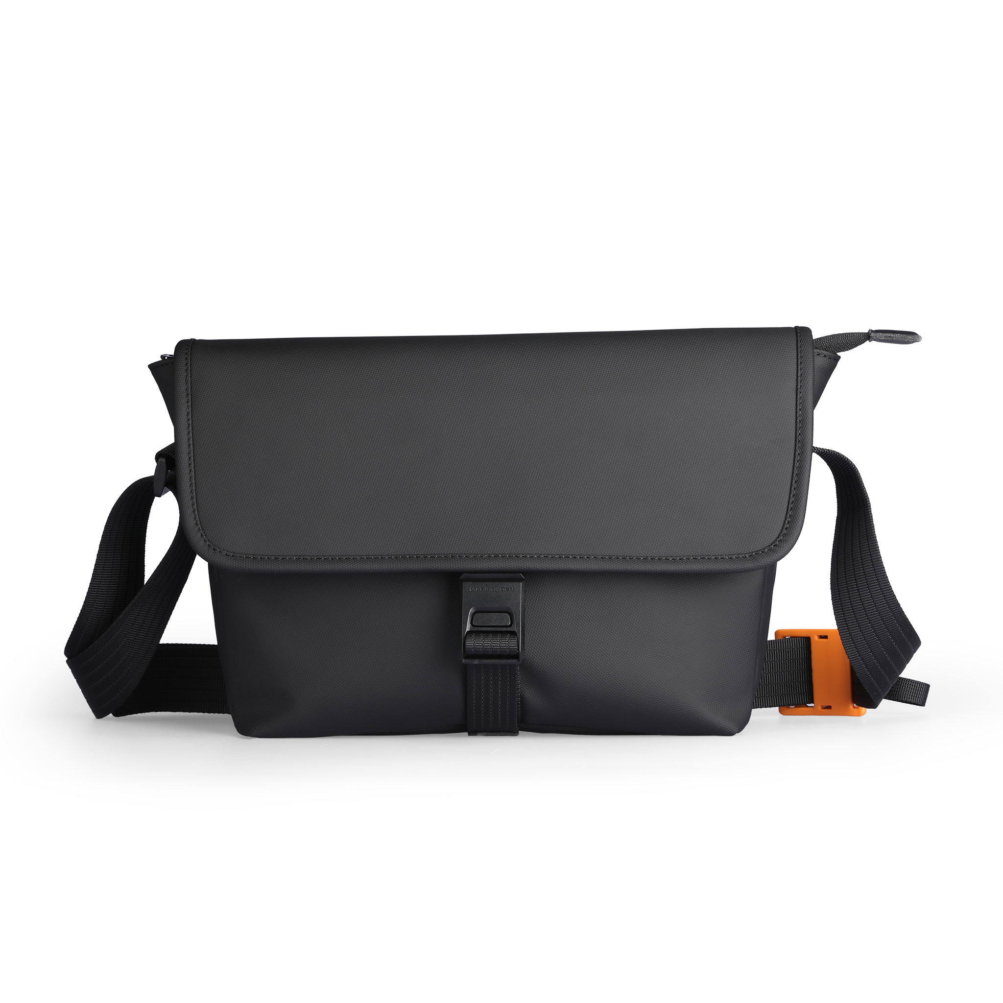 Mark Ryden Global black business casual travel crossbody bag with secure buckle