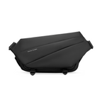 Mark Ryden Voyager black leather messenger bag with umbrella pocket