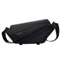 Mark Ryden Global black leather messenger bag with umbrella pocket - modern anti-theft design