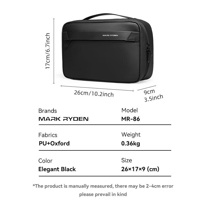 Mark Ryden Elegant Black PU+Oxford compact washbag