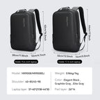 MarkRyden Global sleek black minimalist backpacks - 15.6" & 17.3" laptop compatible