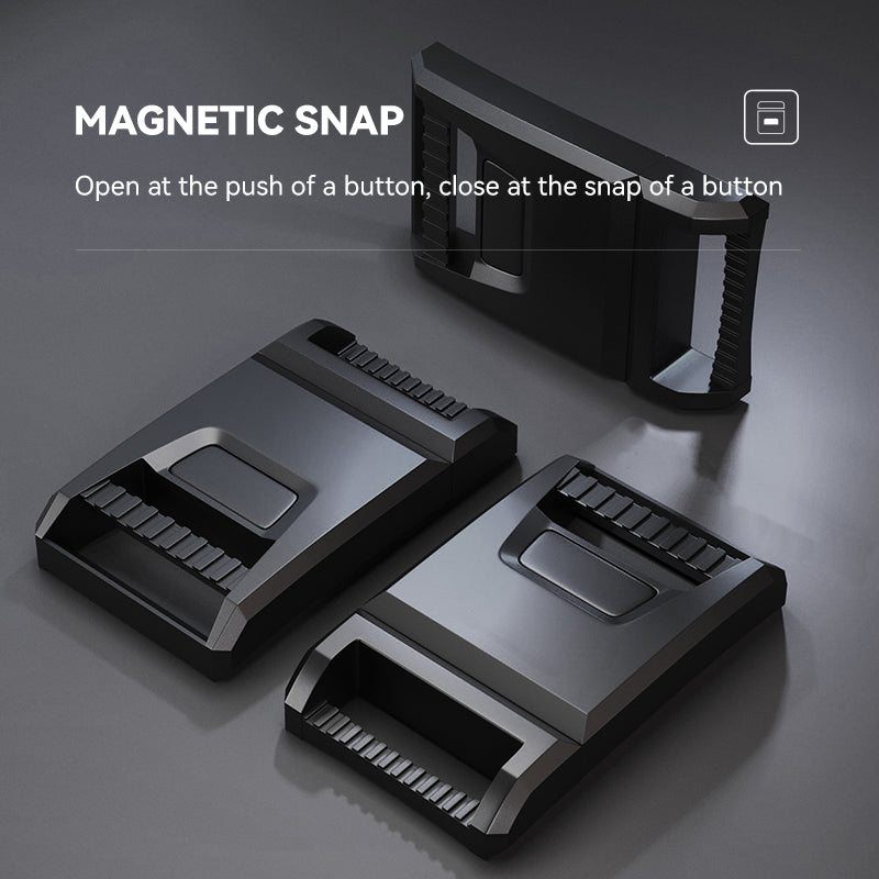 Mark Ryden Global backpack magnetic snap anti-theft components, sleek black/silver