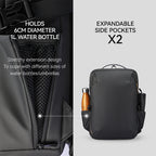 Mark Ryden Global anti-theft black multi-functional backpack with expandable side pockets