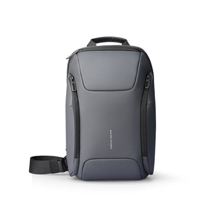 Sleek gray polycom crossbody bag with zippers, handle, iPad-capable for modern travelers | MarkRyden Global