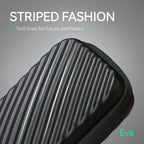 MarkRyden Global black striped twill crossbody travel purse