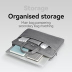 Gray business laptop bag with organised storage for 13.3-15.6 inch laptops