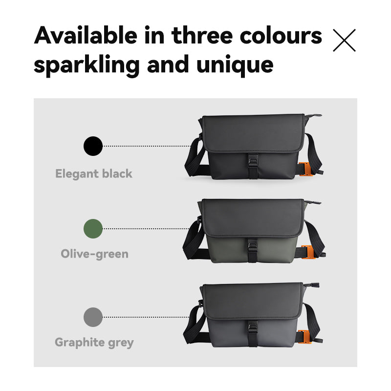 MarkRyden Global business casual crossbody bag in elegant black, olive-green, graphite grey