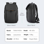 Mark Ryden Elegant Black Oxford+EVA backpack dimensions 18.5x11.8x7.8 inch