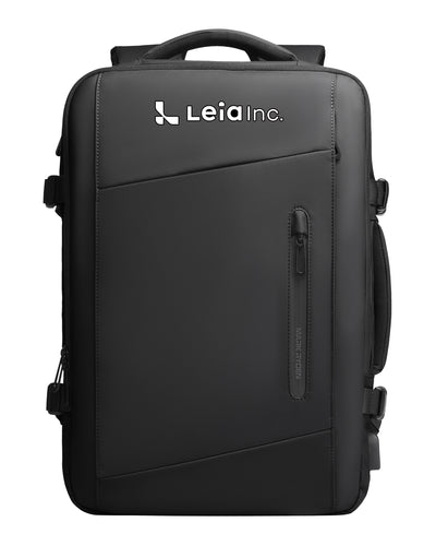 Black Mark Ryden anti-theft travel backpack with Leia Inc. custom logo