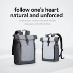 Mark Ryden DynaPack laptop bag - sleek roll-top design, gray/black, multi-compartment, modern style